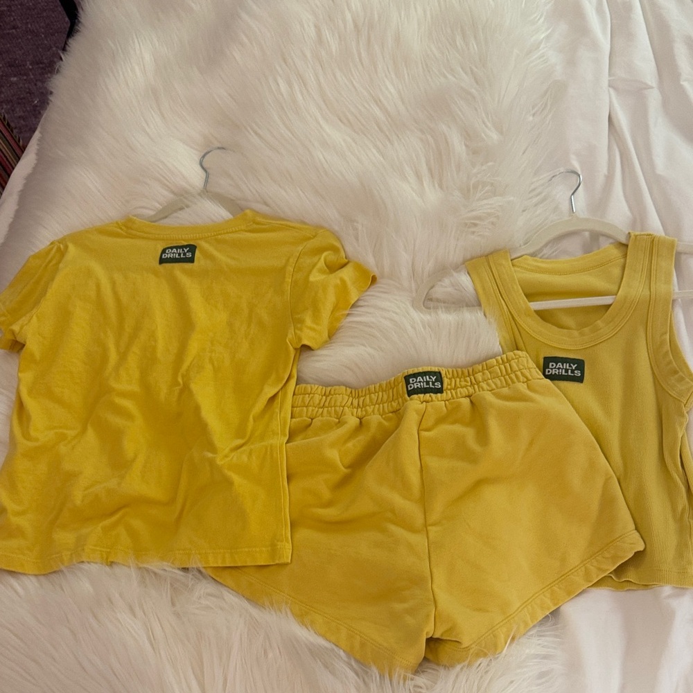 Daily Drills Mustard Loungewear Trio